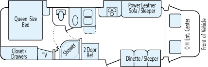 31' 2012 Winnebago Aspect w/3 Slides Floorplan