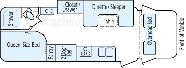 26' 2009 Fleetwood Tioga Ranger w/Slide Floorplan
