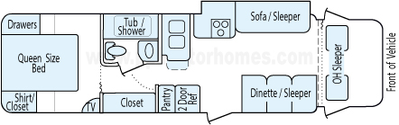 31' 2000 Winnebago Minnie Winnie w/Slide Floorplan