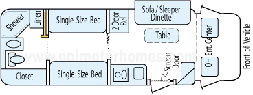 26' 2008 Phoenix Cruiser w/Slide Floorplan