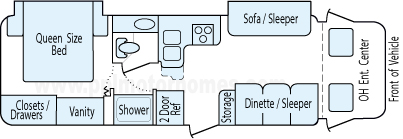 30' 2003 Winnebago Minnie w/2 Slides Floorplan