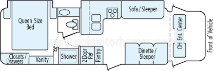 30' 2002 Winnebago Minnie Winnie w/2 Slides Floorplan