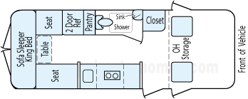 22' 2013 Pleasure Way Diesel Floorplan