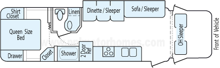 32' 2010 Itasca Impulse w/Slide Floorplan