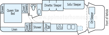 31' 2004 Itasca Spirit w/Slide Floorplan