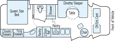 30' 2011 Winnebago Aspect w/2 Slides Floorplan