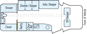 24' 2011 Thor Siesta Sprinter Diesel w/Slide Floorplan