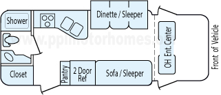 23' 2005 Winnebago Aspect w/Slide Floorplan