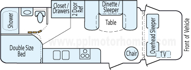 27' 2009 Four Winds Chateau w/Slide Floorplan
