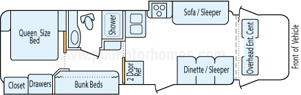 32' 2012 Jayco Greyhawk w/2 Slides - Bunk House Floorplan