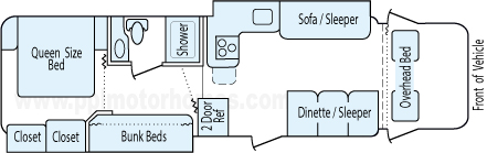 32' 2011 Four Winds Chateau w/2 Slides - Bunk House Floorplan