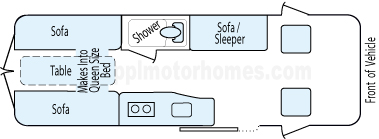 22' 2004 Gulf Stream Vista Cruiser Sprinter Floorplan