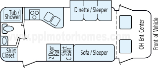 24' 2004 Gulf Stream Bt Cruiser w/Slide Floorplan