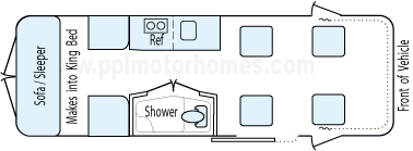 22' 2007 Roadtrek Diesel Floorplan