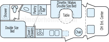 26' 2005 Itasca Cambria w/Slide Floorplan