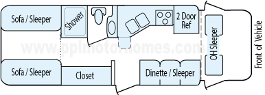 26' 2000 Lazy Daze Floorplan