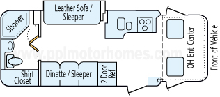 23' 2007 Coach House Platinum w/Slide Floorplan