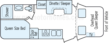 25' 2013 Thor Four Winds w/Slide Floorplan