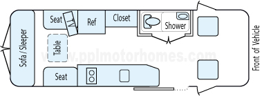 21' 2005 Leisure Travel Vans Leisure Travel Floorplan