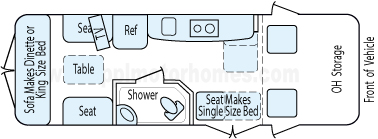 22' 2008 Roadtrek Floorplan
