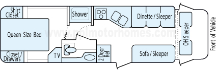 29' 2009 Four Winds Chateau Sport Floorplan