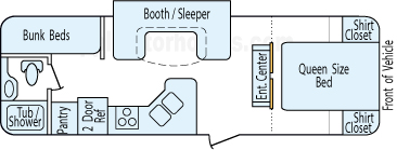 26' 2014 Forest River Tracer w/Slide - Bunk House Floorplan