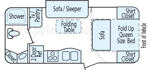 22' 2015 Winnebago Minnie w/Slide Floorplan