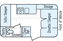 17' 2015 Shasta By Forest River Airflyte Floorplan