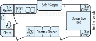 25' 2014 Flagstaff Micro Lite w/Slide Floorplan