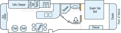 36' 2015 Forest River Lacrosse Luxury Lite w/3 Slides Floorplan