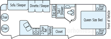 32' 2014 Shasta Oasis w/Slide Floorplan