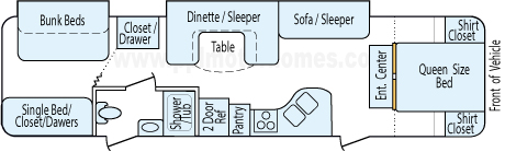 35' 2010 Keystone Sprinter Select w/2 Slides - Bunk House Floorplan