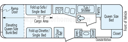 29' 2013 Palomino Puma - Toy Hauler - Bunk House Floorplan