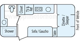 23' 2008 Airstream Safari Sport Floorplan