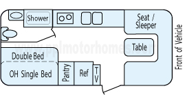 19' 2016 Riverside White Water - Bunk House Floorplan