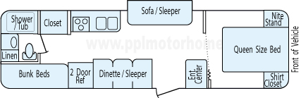 26' 2004 Fleetwood Ultra Lite Prowler Lynx w/Slide - Bunk House Floorplan