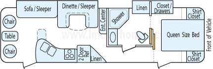 33' 2012 Keystone Cougar Lite w/2 Slides Floorplan