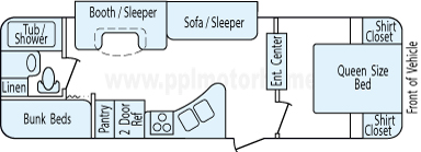 29' 2014 Coachmen Apex w/Slide - Bunk House Floorplan
