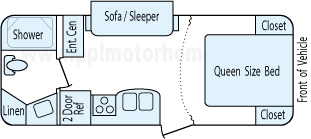 22' 2014 Winnebago Minnie w/Slide Floorplan