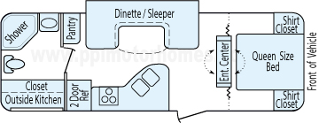25' 2015 Forest River Apex w/Slide Floorplan