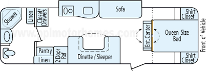 28' 2011 Crossroads Slingshot w/Slide Floorplan