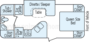 24' 2015 Keystone Bullet w/Slide Floorplan