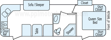 29' 2011 Dutchman Komfort w/2 Slides Floorplan