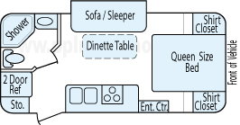 21' 2014 Rockwood Mini Lite w/Slide Floorplan