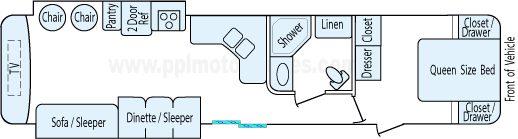 38' 2015 Forest River Wildwood w/2 Slides Floorplan