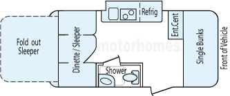 18' 2016 Forest River R-Pod w/Slide Floorplan