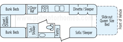 26' 2004 Forest River Salem Le - Bunk House Floorplan