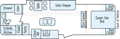 30' 2014 Forest River Tracer w/2 Slides Floorplan
