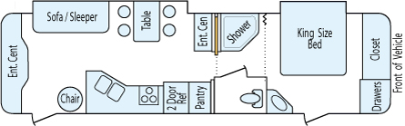36' 2011 Heartland Caliber w/2 Slides Floorplan