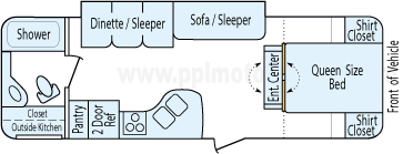 28' 2013 Crossroads Hill Country Super Lite w/Slide Floorplan